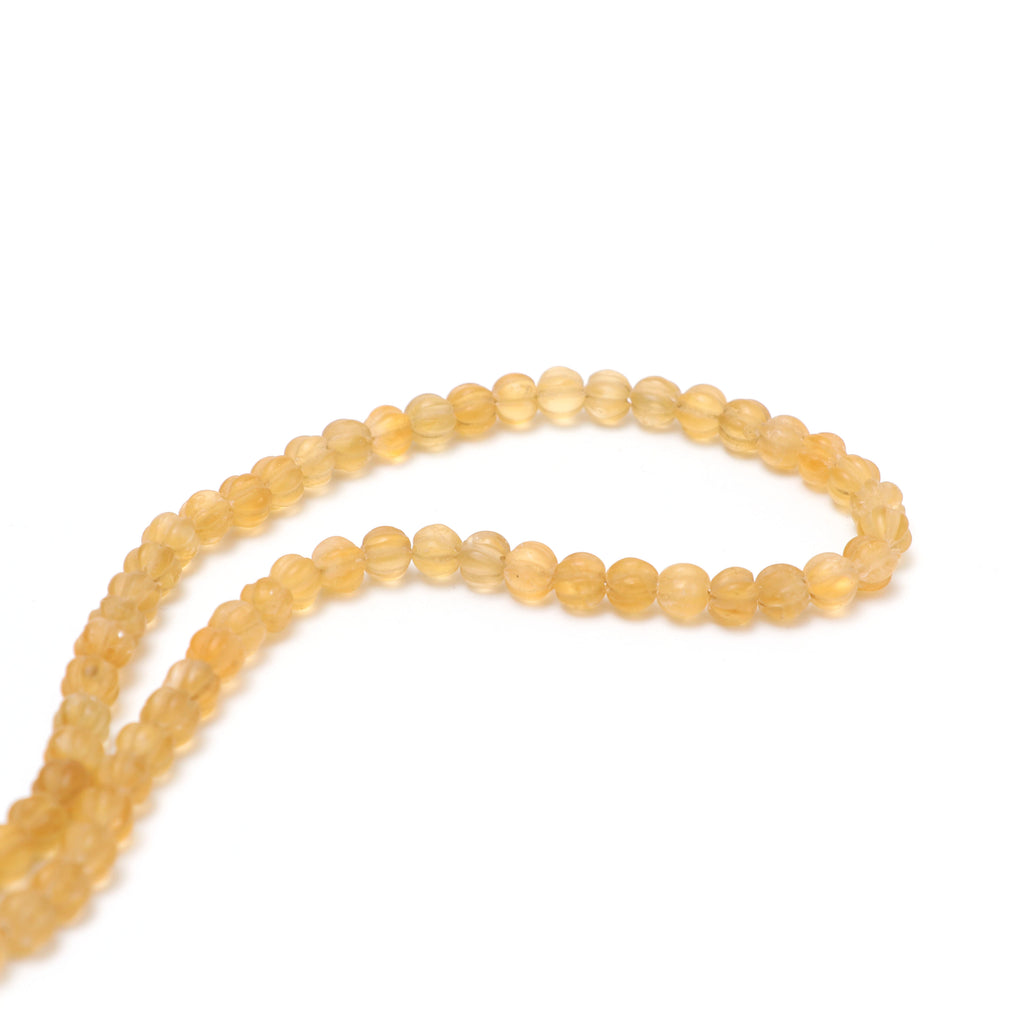 Citrine Matt Finish Carving Rondelle Beads, 6.5 mm to 7 mm, Citrine Rondelle Jewelry Making Beads, 18 Inches, Price Per Strand - National Facets, Gemstone Manufacturer, Natural Gemstones, Gemstone Beads, Gemstone Carvings