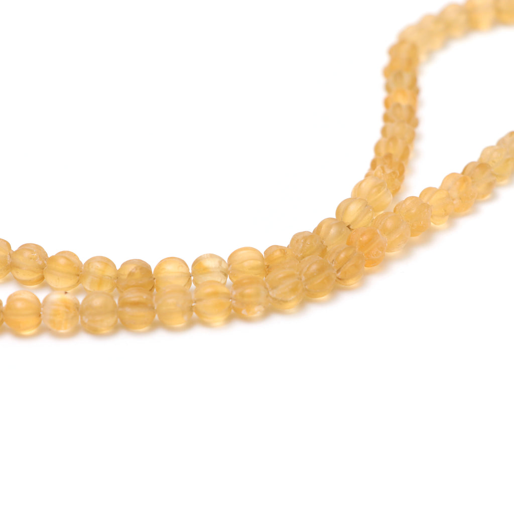 Citrine Matt Finish Carving Rondelle Beads, 6.5 mm to 7 mm, Citrine Rondelle Jewelry Making Beads, 18 Inches, Price Per Strand - National Facets, Gemstone Manufacturer, Natural Gemstones, Gemstone Beads, Gemstone Carvings