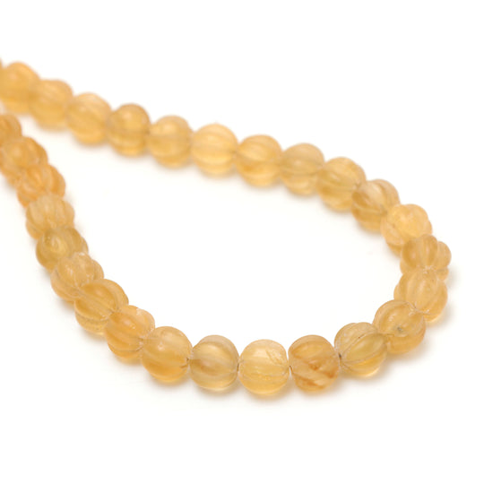 Citrine Matt Finish Carving Rondelle Beads, 8 mm to 8.5 mm, Citrine Jewelry Making Beads, 18 Inches, Price Per Strand