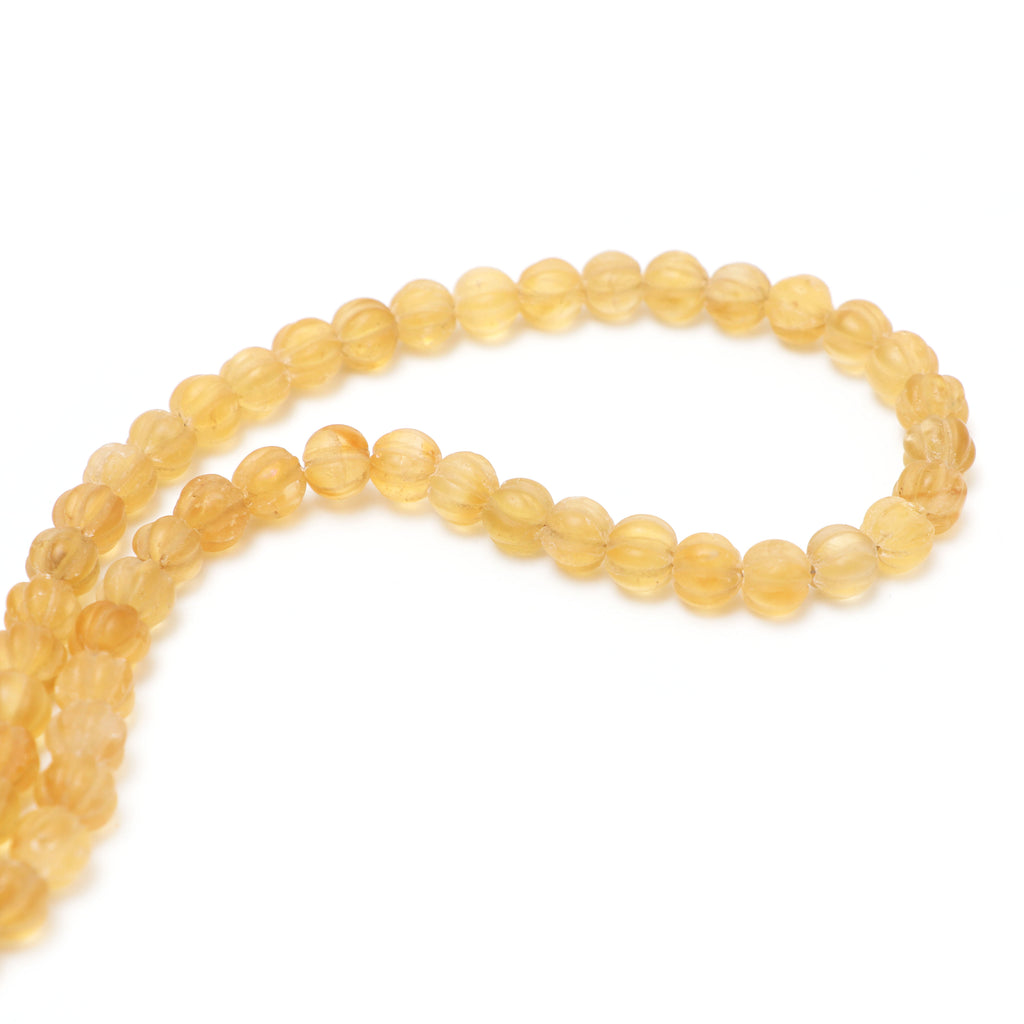 Citrine Matt Finish Carving Rondelle Beads, 8 mm to 8.5 mm, Citrine Rondelle Jewelry Making Beads, 18 Inches, Price Per Strand - National Facets, Gemstone Manufacturer, Natural Gemstones, Gemstone Beads, Gemstone Carvings