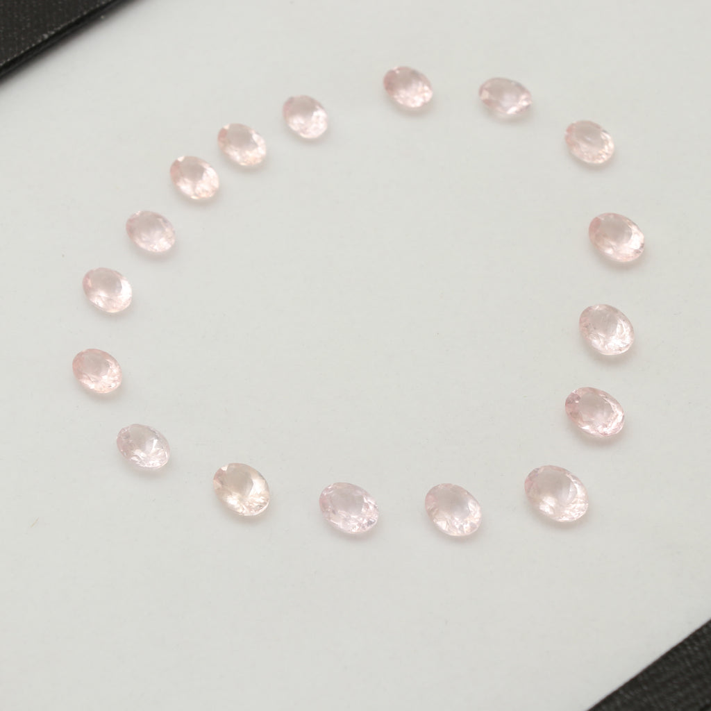 Natural Morganite Faceted Oval Loose Gemstone Layout, 7x9 mm to 9x11 mm, Morganite Oval Jewelry Making Gemstone, Set of 17 Pieces - National Facets, Gemstone Manufacturer, Natural Gemstones, Gemstone Beads, Gemstone Carvings