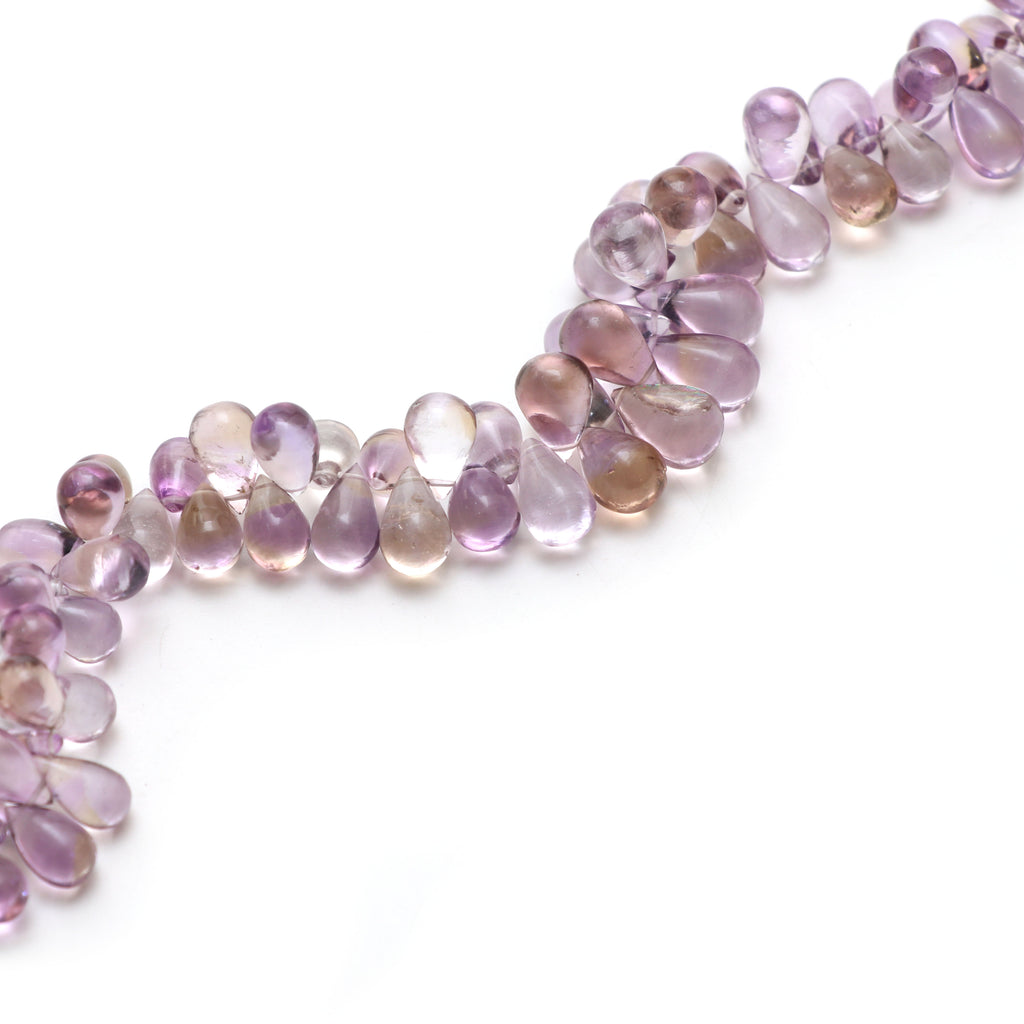 Natural Ametrine Smooth Drop Beads, 5x8.5 mm to 9x14 mm, Ametrine Jewelry Handmade Gift for Women, 18 Inch Strand, Price Per Strand - National Facets, Gemstone Manufacturer, Natural Gemstones, Gemstone Beads, Gemstone Carvings
