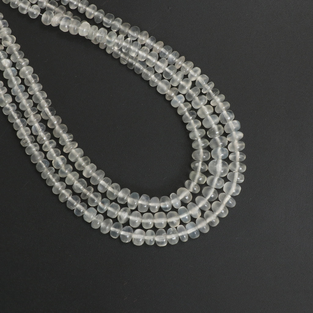 Moonstone Smooth Rondelle Beads, 3.5 mm to 6 mm, Moonstone Jewelry Handmade Gift for Women, 18 Inch Full Strand, Price Per Strand - National Facets, Gemstone Manufacturer, Natural Gemstones, Gemstone Beads, Gemstone Carvings