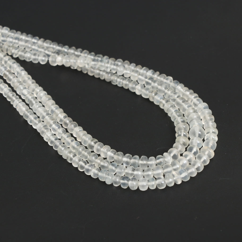 Moonstone Smooth Rondelle Beads, 3.5 mm to 6 mm, Moonstone Jewelry Handmade Gift for Women, 18 Inch Full Strand, Price Per Strand - National Facets, Gemstone Manufacturer, Natural Gemstones, Gemstone Beads, Gemstone Carvings
