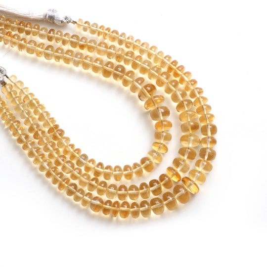 Citrine Smooth Rondelle Beads, 5 mm to 8 mm, Citrine Jewelry Making Beads, 8 Inch Full Strand, Price Per Strand