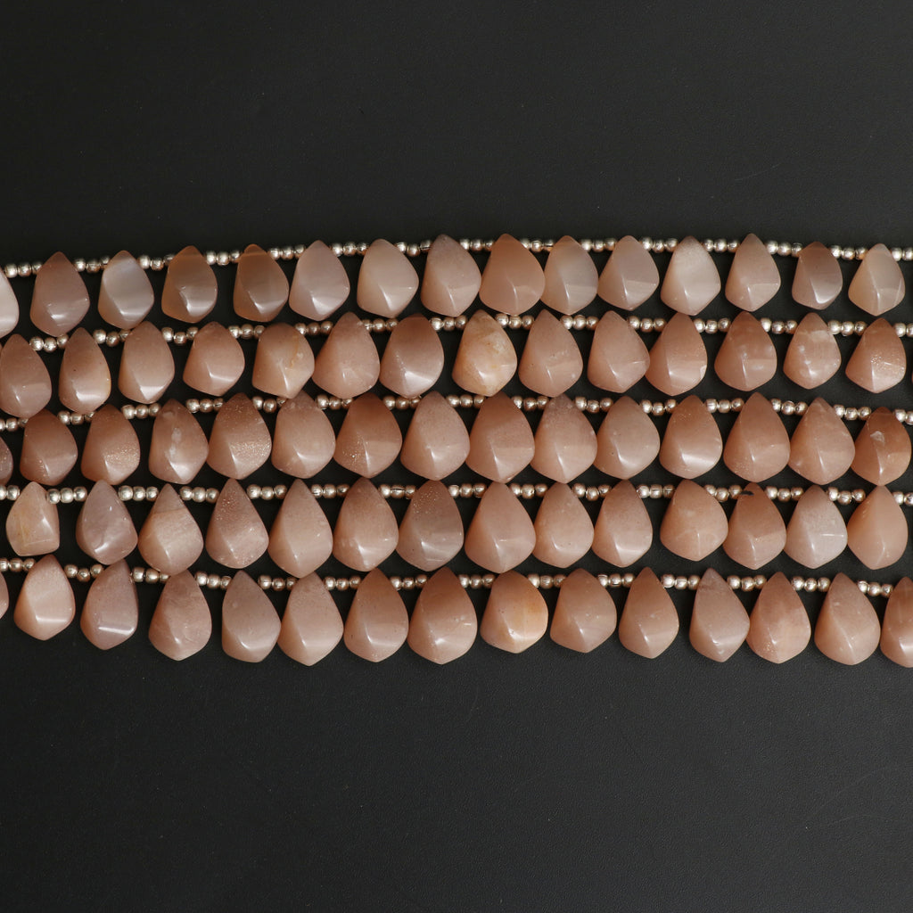 Peach Moonstone Smooth Fancy Shape Beads, Moonstone Beads,8x12mm To 10.5x13.5mm , Moonstone Strand, 8 Inch Full Strand - National Facets, Gemstone Manufacturer, Natural Gemstones, Gemstone Beads, Gemstone Carvings