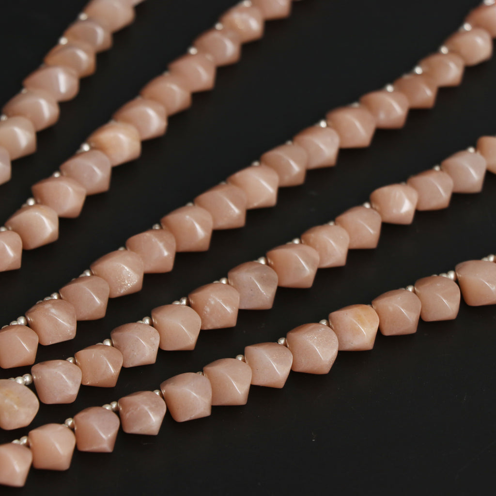 Peach Moonstone Smooth Fancy Shape Beads, Moonstone Beads,8x12mm To 10.5x13.5mm , Moonstone Strand, 8 Inch Full Strand - National Facets, Gemstone Manufacturer, Natural Gemstones, Gemstone Beads, Gemstone Carvings