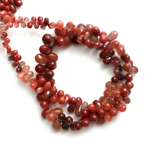 Andesine Briollete Drop Beads - 4x5.5 mm to 8x12 mm, Andesine Jewelry Making Beads, 8 Inch/ 18 Inch Full Strand, Price Per Strand