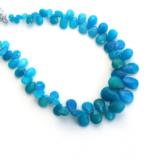 Ethiopian Opal Faceted Pear Beads, 4x5mm To 8x11.5 mm, Ethiopian Opal Jewelry Making Beads, 8 Inches Full Strand, Price Per Strand