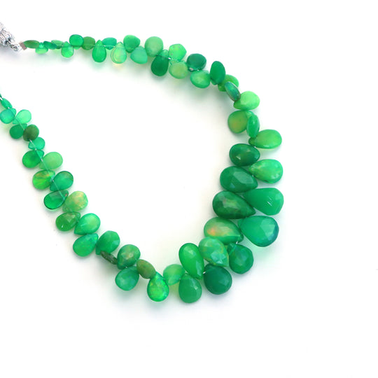 Ethiopian Opal Faceted Pear Beads, 4x5 mm To 7.5x11 mm, Ethiopian Opal Jewelry Making Beads, 8 Inches Full Strand, Price Per Strand