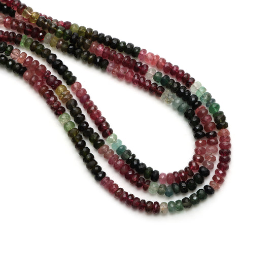 Multi Tourmaline Faceted Rondelle Beads, 5 mm To 5.5 mm, Tourmaline Jewelry Making Beads, 18 Inches Full Strand, Price Per Strand