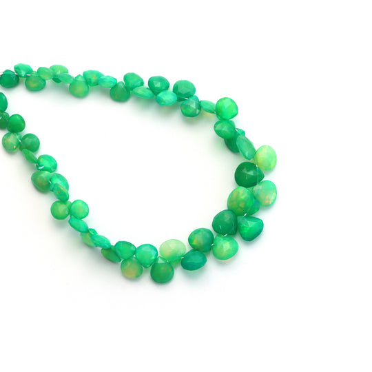 Ethiopian Opal Faceted Heart Beads, 6x6 mm To 9.5x10 mm, Ethiopian Opal Jewelry Making Beads, 8 Inches Full Strand, Price Per Strand