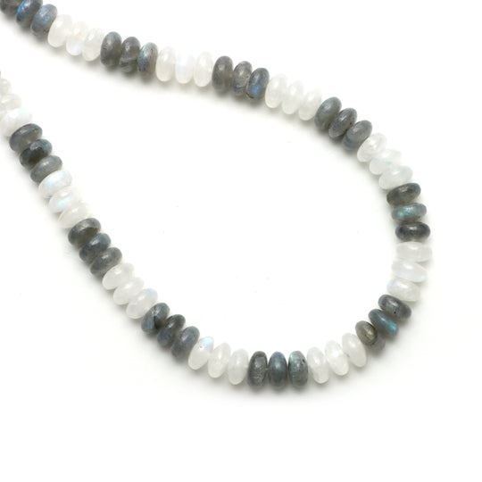 Rainbow Moonstone + Labradorite Smooth Rondelle Beads, 8 mm, Rainbow Moonstone + Labradorite Jewelry, 16 Inches Strand, Price Per Strand