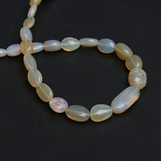 Australian Opal Smooth Tumble Beads, 5.5x7 mm To 8x18 mm, Australian Opal Jewelry Making Beads, 8 Inches Full Strand, Price Per Strand