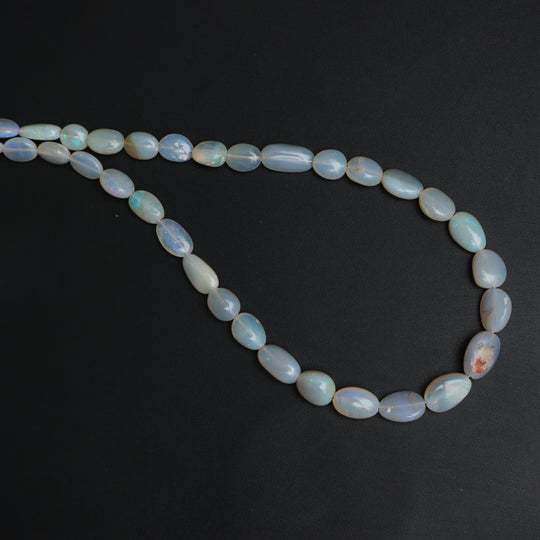 Australian Opal Smooth Oval Beads, 4x5 mm To 9x12.5 mm, Australian Opal Jewelry Making Beads, 20 Inches Full Strand, Price Per Strand