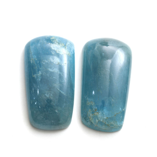 Natural Aquamarine Smooth Taper Shape Loose Gemstone, 29x41 mm, Aquamarine Jewelry Making Gemstone, Pair ( 2 Pieces )