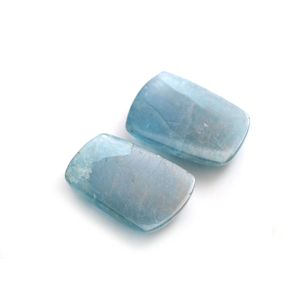 Natural Aquamarine Smooth Taper Shape Loose Gemstone, 29x41 mm, Aquamarine Handmade Jewelry Making, Gift For Her, Pair ( 2 Pieces ) - National Facets, Gemstone Manufacturer, Natural Gemstones, Gemstone Beads