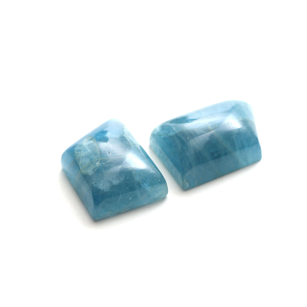 Natural Aquamarine Smooth Trapezium Shape Loose Gemstone, 20x29 mm, Aquamarine Handmade Jewelry Making, Gift For Her, Pair ( 2 Pieces ) - National Facets, Gemstone Manufacturer, Natural Gemstones, Gemstone Beads