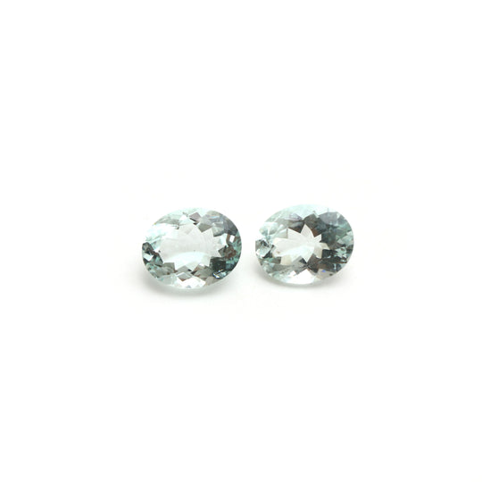 Aquamarine Faceted Oval Loose Gemstone, 8x10 mm, Aquamarine Jewelry Making Gemstone, Pair ( 2 Pieces )