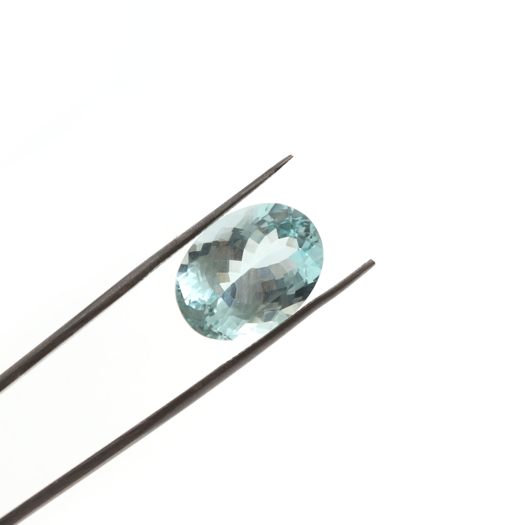 Aquamarine Faceted Oval Loose Gemstone, 12x16 mm, Aquamarine Jewelry Handmade Gift for Women, 1 Piece - National Facets, Gemstone Manufacturer, Natural Gemstones, Gemstone Beads
