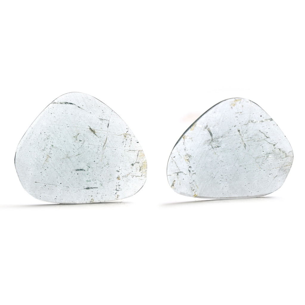 Aquamarine One Side Faceted Organic Slice Loose Gemstone, 40x50 mm, Aquamarine Jewelry Handmade Gift for Women, Pair ( 2 Pieces ) - National Facets, Gemstone Manufacturer, Natural Gemstones, Gemstone Beads
