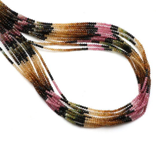 Natural Multi Tourmaline Micro Faceted Rondelle Beads, 2.5 mm, Multi Tourmaline Rondelle Beads, 18 Inch Full Strand, Price Per Set