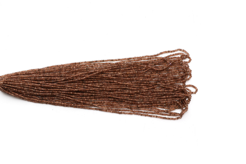 Natural Andalusite Micro Faceted Rondelle Beads, 2.5 mm, Andalusite Rondelle Beads, 18 Inch Full Strand, Price Per Set - National Facets, Gemstone Manufacturer, Natural Gemstones, Gemstone Beads