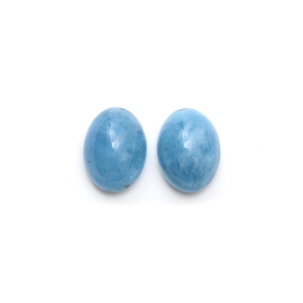 Aquamarine Smooth Oval Cabochon Gemstone, 15x19.5 mm, Aquamarine Cabochon, Aquamarine Oval Jewelry Making Gemstone, Pair ( 2 Pieces ) - National Facets, Gemstone Manufacturer, Natural Gemstones, Gemstone Beads, Gemstone Carvings