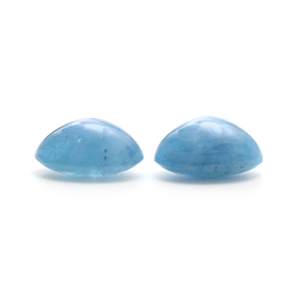 Aquamarine Smooth Oval Cabochon Gemstone, 15x19.5 mm, Aquamarine Cabochon, Aquamarine Oval Jewelry Making Gemstone, Pair ( 2 Pieces ) - National Facets, Gemstone Manufacturer, Natural Gemstones, Gemstone Beads, Gemstone Carvings