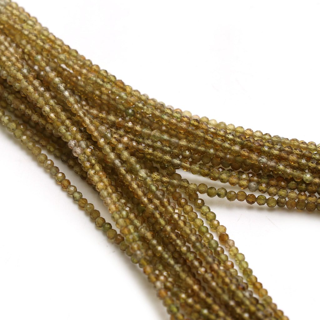 Natural Tourmaline Micro Faceted Rondelle Beads , 2.5 mm , Tourmaline Rondelle Beads , 18 Inch Full Strand , Price Per Strand - National Facets, Gemstone Manufacturer, Natural Gemstones, Gemstone Beads