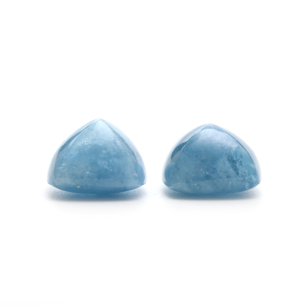 Aquamarine Smooth Sugarloaf Gemstone, 18x18 mm, Aquamarine Cabochon, Aquamarine Sugarloaf Jewelry Making Gemstone, Pair ( 2 Pieces ) - National Facets, Gemstone Manufacturer, Natural Gemstones, Gemstone Beads, Gemstone Carvings