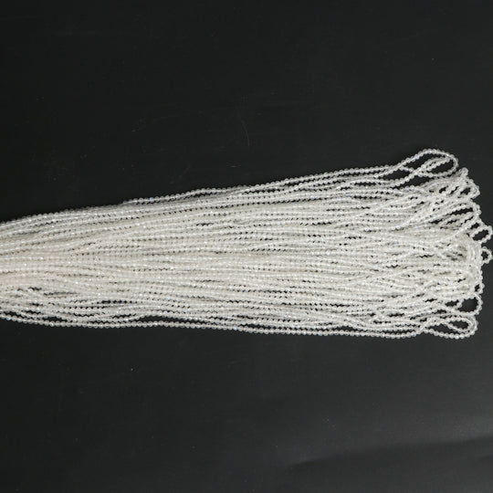 Natural Rainbow Moonstone Micro Faceted Rondelle Beads, 2.5 mm, Rainbow Moonstone Rondelle Beads, 18 Inch Full Strand, Price Per Set