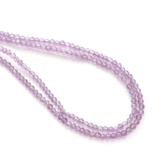 Natural Amethyst Micro Faceted Rondelle Beads, 3.5 mm, Amethyst Jewelry Making Beads, 18 Inch Full Strand, Price Per Set