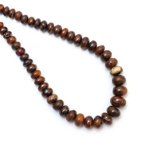 Natural Boulder Opal Smooth Rondelle Beads, 5.5 mm to 12 mm, Opal Jewelry Making Beads, 18 Inches Full Strand, Price Per Strand