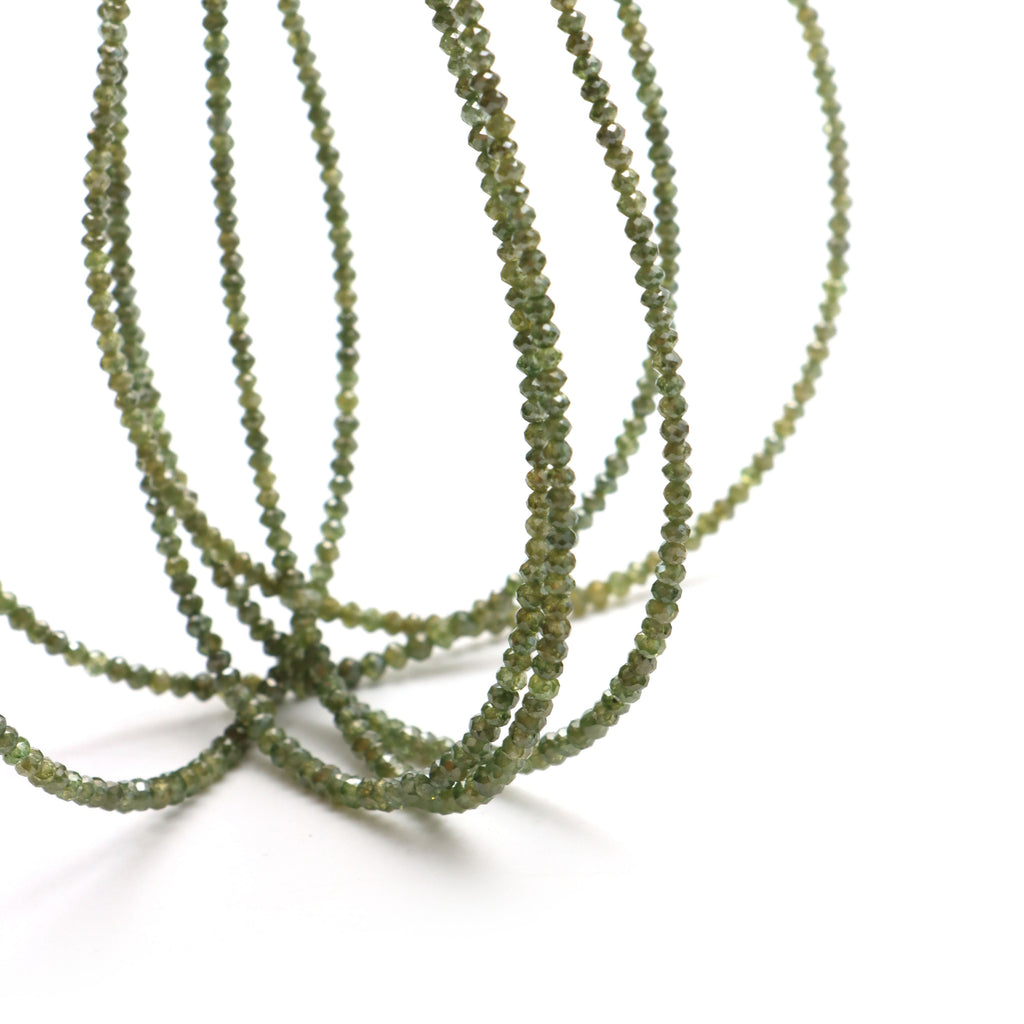 Green Diamond Faceted Rondelle Beads