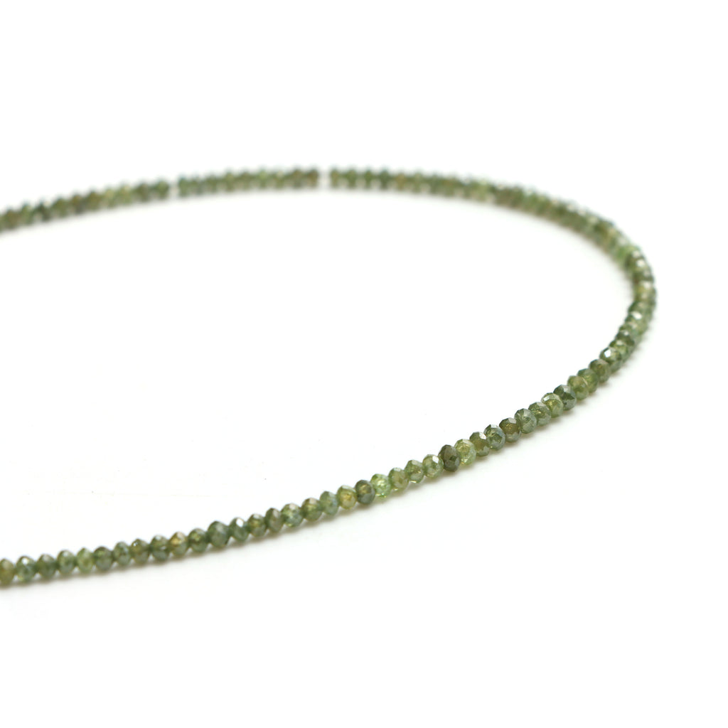 Green Diamond Faceted Rondelle Beads