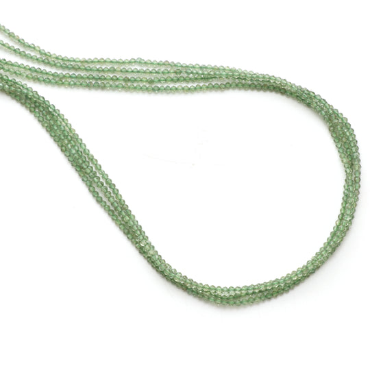 Natural Mint Apatite Micro Faceted Rondelle Beads, 2.5 mm, Mint Apatite Rondelle Beads, 18 Inch Full Strand, Price Per Set