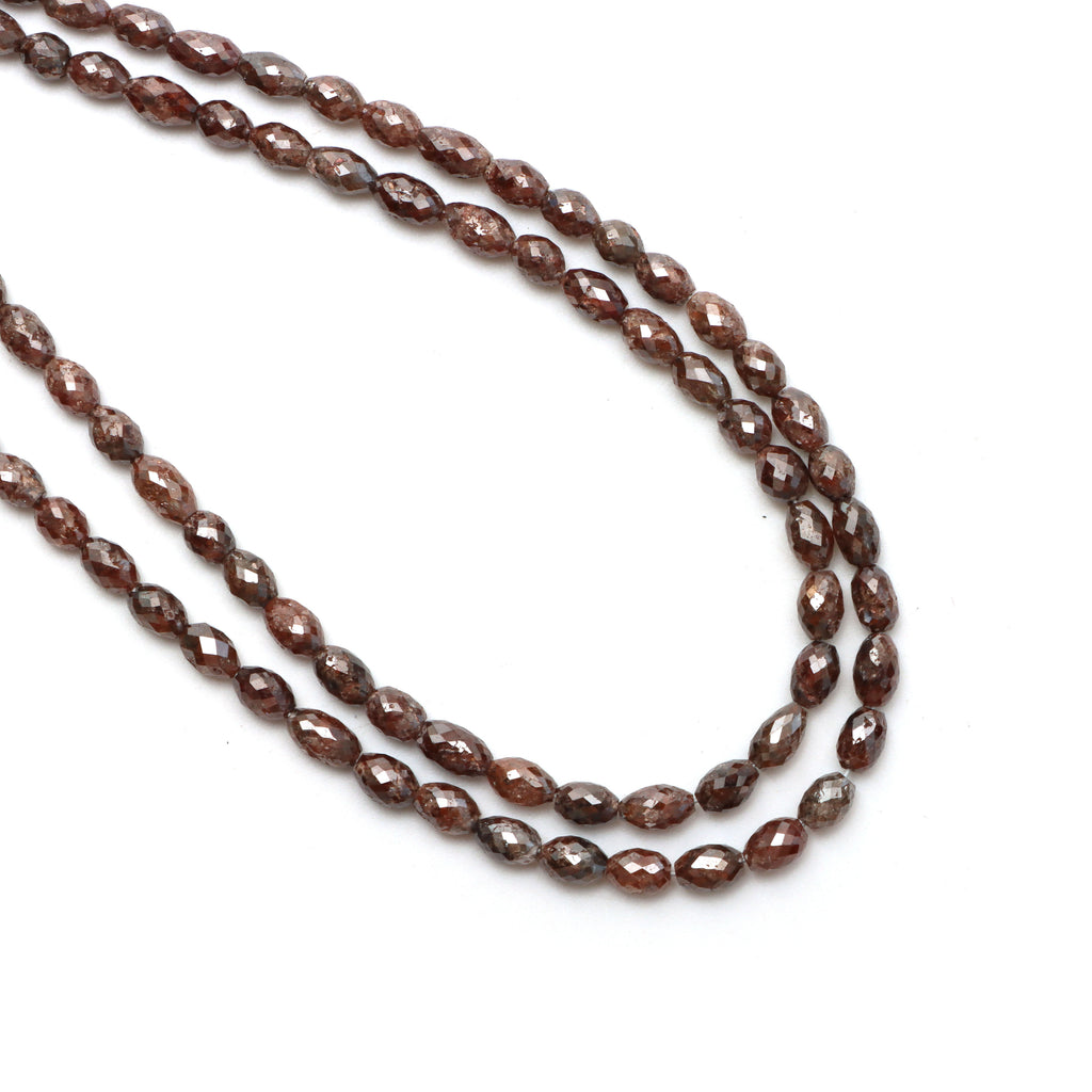 Brown Diamond Faceted Barrel Beads,