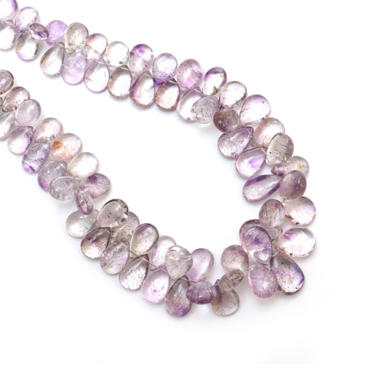 Cacoxenite Amethyst Smooth Pear Beads, 6x8.5 mm to 11x16 mm, Amethyst Jewelry Making Beads, 18 Inch Strand, Price Per Strand