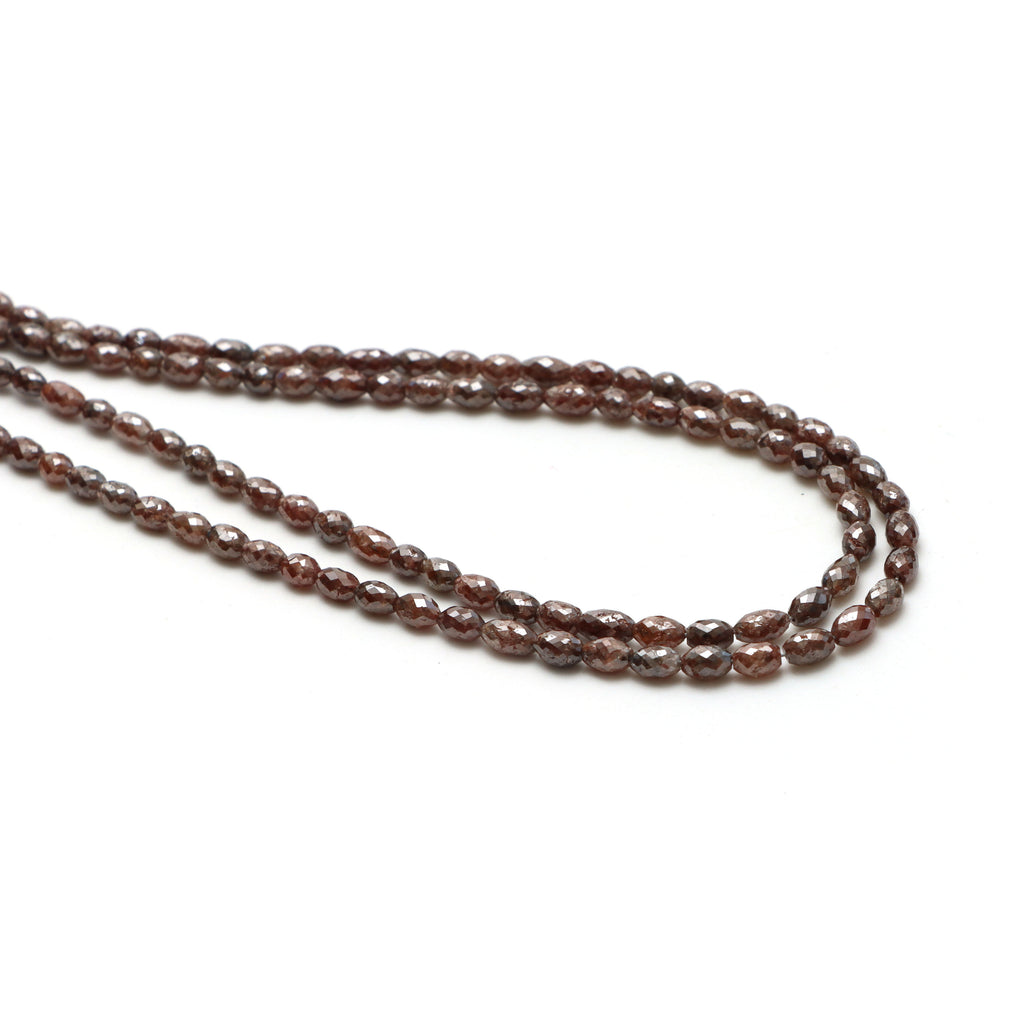 Brown Diamond Faceted Barrel Beads,