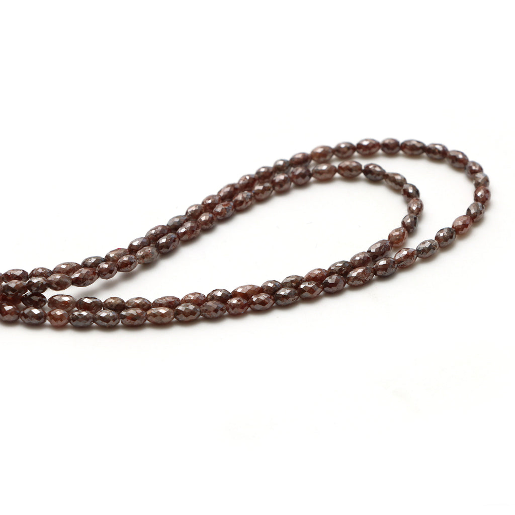 Brown Diamond Faceted Barrel Beads,