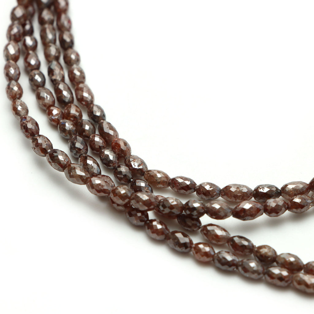 Brown Diamond Faceted Barrel Beads,