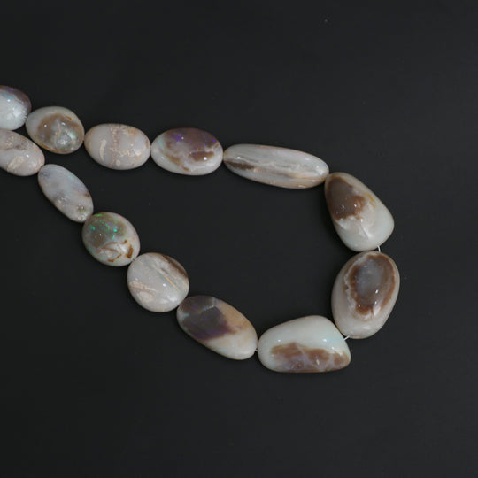 Australian Opal Smooth Tumble Beads, 7x10 mm to 18x26 mm, Opal Jewelry Making Beads, 19 Inches Strand, Price Per Strand