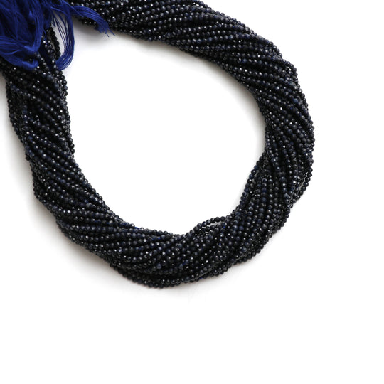 Blue Sapphire Micro Faceted Rondelle Beads - 2 mm - Blue Sapphire Jewelry Making Beads, 13  Inch Full Strand, Price Per Strand