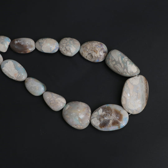 Australian Opal Smooth Tumble Beads, 6x7 mm to 23x33 mm, Opal Jewelry Making Beads, 18 Inches Strand, Price Per Strand