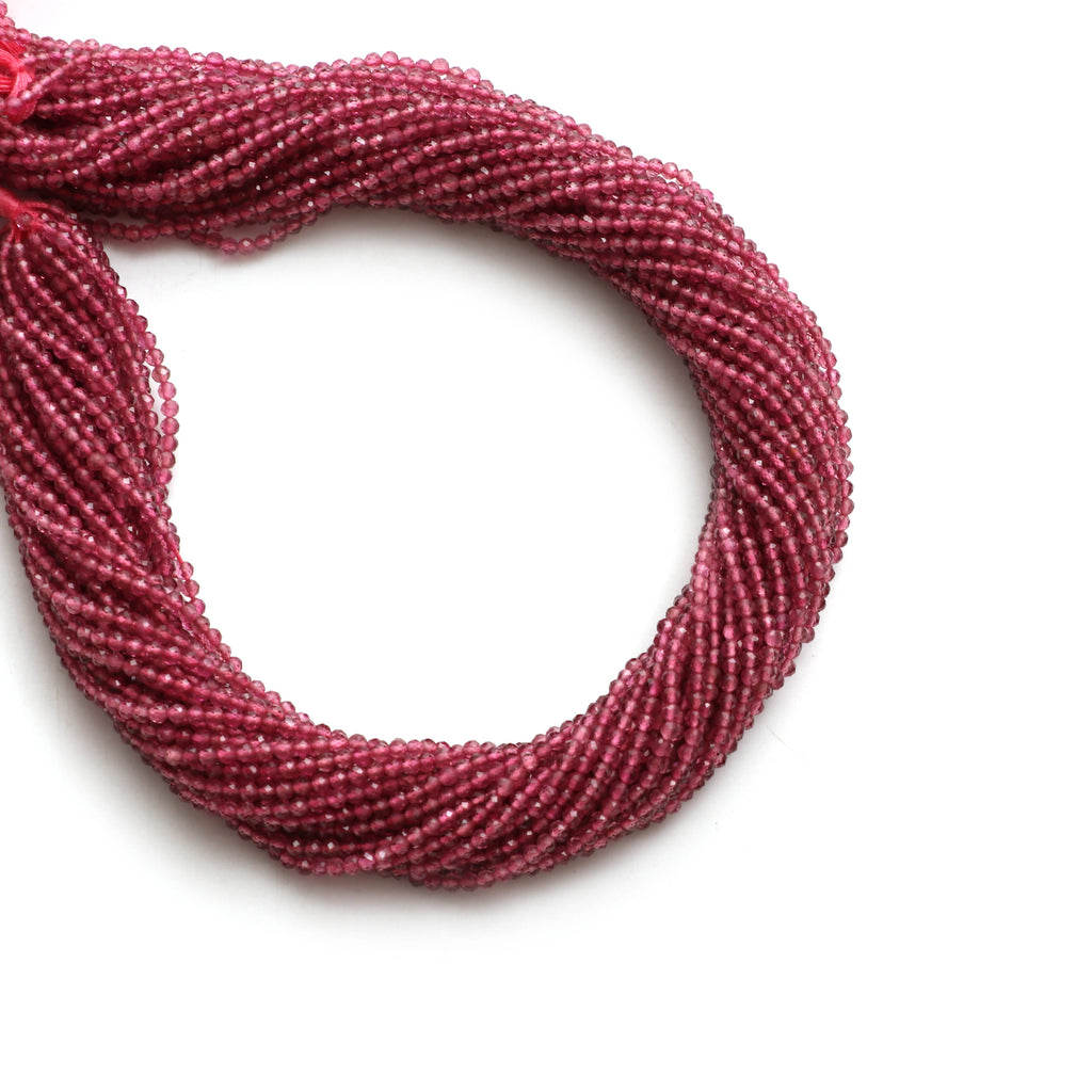 Pink Tourmaline Micro Faceted Roundel Beads - 2.5 mm - Pink Tourmaline Jewelry,  13 Inch, Full Strand, Price Per Strand - National Facets, Gemstone Manufacturer, Natural Gemstones, Gemstone Beads