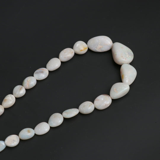 Australian Opal Smooth Tumble Beads, 8.5x12 mm to 20x26 mm, Opal Jewelry Making Beads, 20 Inches Strand, Price Per Strand