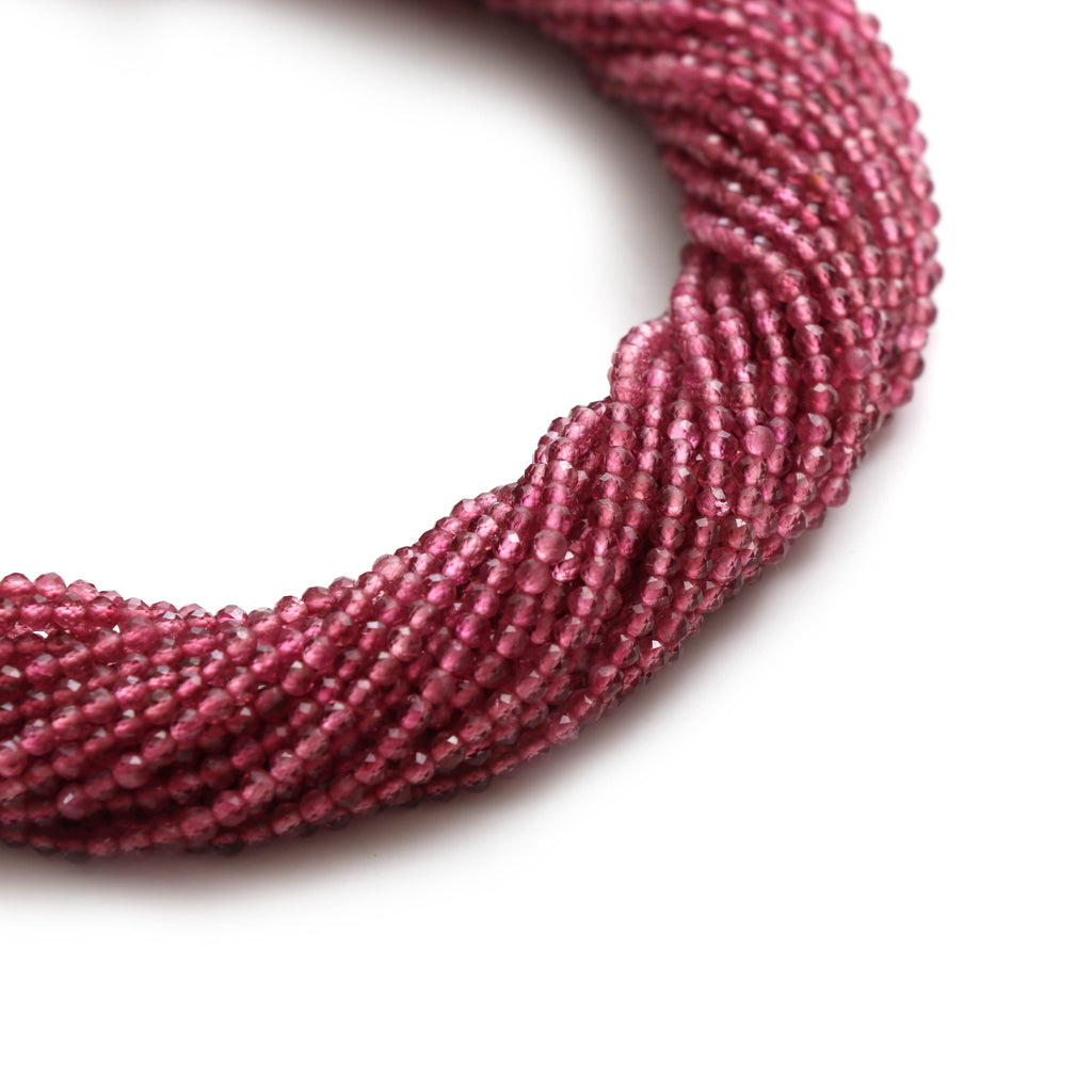 Pink Tourmaline Micro Faceted Roundel Beads - 2.5 mm - Pink Tourmaline Jewelry,  13 Inch, Full Strand, Price Per Strand - National Facets, Gemstone Manufacturer, Natural Gemstones, Gemstone Beads