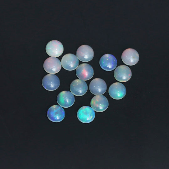Ethiopian Opal Smooth Round Loose Gemstone, 8 mm, Ethiopian Opal Jewelry Making Gemstone, Set of 16 pieces