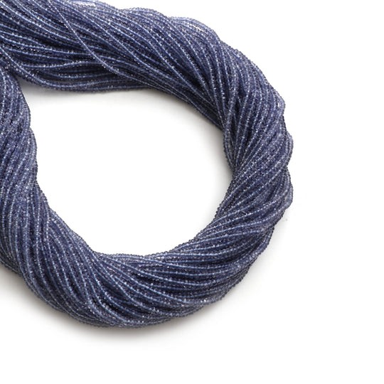 Iolite Micro Faceted Rondelle Beads, 2.5 mm, Iolite Jewelry Making Beads, 14 Inch Full Strand, Price Per Strand